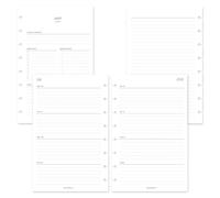 MAY PAPER CO. Agenda semanal 2026/2027 con fecha de semana en 2 páginas con rayas horizontales, tamaño media carta, julio 2026 a junio 2027, inserto de recambio para planificador