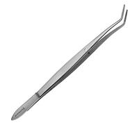 May- Pinzas universales de 16 cm con pasador de fijación - Pinzas domésticas - en ángulo - Punta fina - interior estriado - acero inoxidable