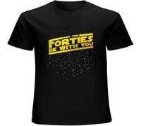 May The Forties Be with You Vintage 40Th Birthday Distressed Star Illustration 87 T Shirt Men's Tees Black S