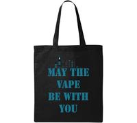 May The Vape be with You - Bolsa de algodón ecológico natural, color negro, Black, Talla única