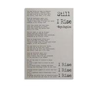 Maya Angelou Still I Rise Poster, Inspirational Literary Quote Wall Art Print, Empowering Poetry Poster for Home Office Decor(Framed,08X12inch(20X30cm))