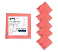 Maya Bayeta MICROPLUS. Especial para Vajillas y Cristales. No Deja Marcas. Muy Absorbente y de Secado Rápido. 100% Microfibra. Pack de 5 Unidades (Rojo)