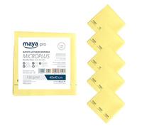 Maya Bayeta MICROPLUS. Especial para Vajillas y Cristales. No Deja Marcas. Muy Absorbente y de Secado Rápido. 100% Microfibra. Pack de 5 Unidades (Amarillo)