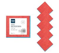 Maya Bayeta Terry 200G. Limpieza Eficaz y Sin Marcas. 100% Microfibra. para Todo Tipo de Superficies. Pack de 5 Unidades (Rojo)