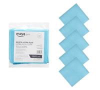 Maya Bayeta Ultra Plus. Especial para Cristales y Acero Inoxidable. Máxima Absorción sin Dejar Marcas. Poder Antical y Antibacterias. Pack de 5 Unidades (Azul)