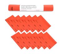Maya - Bayetas de Microfibra con Precorte para Limpieza de Vajillas/Cristales sin Dejar Rayas | 40x60 cm | Rollo de 12 Paños Microglass Absorbentes para Cocina (Rojo)