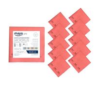 Maya - Bayetas de Microfibra para Limpieza de Vajillas/Cristales y Multisuperficies sin Dejar Rayas | 40x40 cm | Rollo de 5 Paños Microplus Absorbentes para Cocina (Rojo)