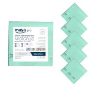 Maya - Bayetas de Microfibra para Limpieza de Vajillas/Cristales y Multisuperficies sin Dejar Rayas | 40x40 cm | Pack de 10 Paños Microplus Absorbentes para Cocina (Verde)