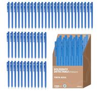 Maya Bolígrafo ECO V2.0. con Clip Detectable Metales y Rayos X. Escritura Segura y Antibacteriana. Durabilidad 2800m. Grado Alimentario. Tinta Azul.