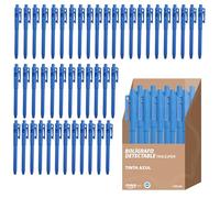 Maya Bolígrafo TRACE-IT Retráctil con Clip. Detectable. Fabricado Polipropileno de Grado Alimentario. Resistente 120ºC. Caja de 50 Unidades (Tinta Azul)