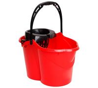 MAYA Cubo Ovalado con Escurridor de 15L. con Asa Ergonómica. Escurridor Gris. Fabricado en PPL. Amplia Variedad de Colores. (Rojo)