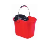 Maya Cubo para fregona con Escurridor y Asa Metal color rojo capacidad 16 L - 09085 -