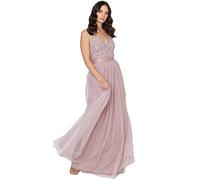 Maya Deluxe Maya Vestido Maxi Sin Mangas con Detalle de Rayas promoción, Rosa Esmerilado, 48 para Mujer