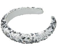 Maya Deluxe Womens Embellished Headband for Ladies Adults Sequin Alice Band Bridal Hair Accessories Bridesmaid Evening Formal Cabeza, Silver, One Size De Las Mujeres