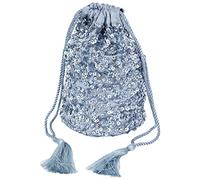 Maya Deluxe Womens Handbag Ladies Sequin Bag Bridesmaids Sparkling Drawstring Coin Purse Pouch for Evening Prom Party, Acoplamiento Mujeres, Azul (Dusty Blue), Talla Unica