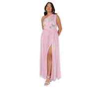 Maya Deluxe Women's Ladies Maxi Dress One Shoulder Sleeveless Sequin Embellished Floral Tulle A-Line for Occasion Prom Ball Gown Vestido, Cherry Blossom, 36 para Mujer