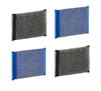 MAYA Estropajo INOX. para Cocina y Acero Inoxidable. Limpia sin Rayar. No Deja Restos de Fibras. Dimensiones 13x9 cm. Pack de 4 Estropajos (Azul y Negro)