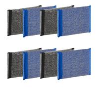 MAYA Estropajo INOX. para Cocina y Acero Inoxidable. Limpia sin Rayar. No Deja Restos de Fibras. Dimensiones 13x9 cm. Pack de 8 Estropajos (Azul y Negro)