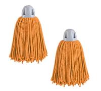 MAYA Fregona MAX Pro Hilo. Limpieza Eficiente y Duradera para Superficies Lisas. 100 % Microfibra. Extra Absorbente y Escurrefacil. Rosca Universal. Pack de 2 Fregonas (Naranja)