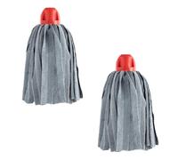 MAYA Fregona MAX Pro Tiras. Limpieza para Todo Tipo de Suelos. 100 % Microfibra. Super Absorbente y No Raya. Rosca Universal. Pack de 2 Fregonas (Rojo)