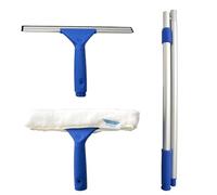 MAYA Kit de Limpieza de Cristales Multiusos. Incluye Haragán, Vellón y Palo Extensible de 1,50 m. Ideal para Ventanas, Cristales y Superficies Elevadas.