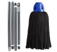 MAYA Kit Limpieza Fregona. Palo Desmontable 4 Secciones 1,40 m + Fregona MAX Pro Hilo 100% Microfibra. Limpieza Eficiente y Duradera para Superficies Lisas. Extra Absorbente y Escurre Fácil.