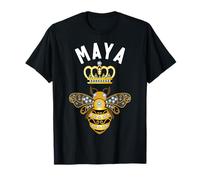 Maya Name Maya Regalos de Cumpleaños Reina Corona Abeja Maya Camiseta