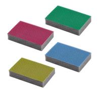 Maya - Pack de 4 Estropajos para Limpieza de Cocinas, Baños y Vajillas sin Dejar Rayas | 9x13,5x2,6 cm | Esponjas Lavables en Lavadora (EVO XL, Azul, Rojo, Verde y Amarillo)