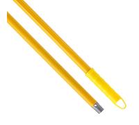 Maya - Palo de Escoba y Fregona ALUPRO de 140 cm en Acero con Recubrimiento Anticorrosión, Mango con Anclaje para Mopa, Repuesto de Rosca Universal, Maneta para Colgar (Amarillo)