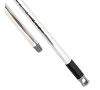 Maya - Palo de Escoba y Fregona de 140 cm en Acero Cromado con Forma de Diamante, Mango Antideslizante de Fácil Limpieza, Rosca Universal y Maneta para Colgar (Gris)