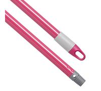 Maya - Palo de Escoba y Fregona HAPPY LINE de 140 cm en Acero Barnizado, Mango con Anclaje para Mopa, Rosca Doble Universal y Maneta para Colgar (Fucsia)