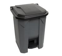 Maya Papelera con Pedal 50 Litros. Con Tapa y Cubo Interior. Polipropileno Reciclado. Para Uso en Interiores y Exteriores. (Negro)