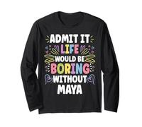 Maya Personalized Name Funny Cute Custom Maya Name Manga Larga