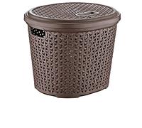 Maya Professional Tools 071214M Cesta Multiusos Ratan con Tapa, 15 litros, Marron