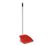 Maya - Recogedor de Basura MAX en PP con Labio de Goma y Palo Metálico para Limpieza del Hogar | 26x25x80 cm | Resistente y Estable con Sistema Antivuelco (Rojo)