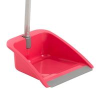 Maya - Recogedor Plegable de Basura Flex con Labio de Goma y Palo para Limpieza del Hogar | 26x25x86 cm | Diseño para Ahorro de Espacio y Sistema de Cierre Reforzado (Rosa)