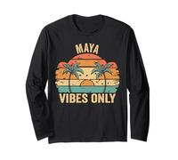 Maya Vibes Only Cute Retro Girls Maya Name Manga Larga