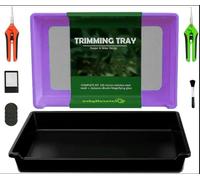 Mayaadi-Home Naturehydro Trim Tray Bin - Juego de Colador Seco para Plantas de Hierbas, Polen y Flores de 150 Micras, Malla Fina y 2 Tijeras para Recortar (Lila y Negro, 50 x 33)