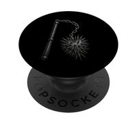 Mayal de corazón con pinchos - Arma de cadena medieval estética oscura Ar PopSockets PopGrip Adhesivo