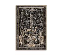 Mayan King Pakal Wall Art Canvas Print, 7-Piece Set of Palenque King Pakal The Great Metal Tin Sign for Home & Office Decor(Framed,12X18inch(30X45cm))