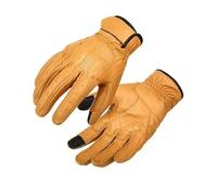 MAYANGYANG Guantes Moto Guantes de Motocicleta clásicos Retro Dedos completos Transpirables con Pantalla táctil Protectores for Motocicletas, Motocross, ATV y Ciclismo(Yellow,L)