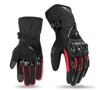 MAYANGYANG Guantes Moto Guantes de Motocicleta Invierno Impermeables y cálidos for Hombre, Guantes Moto Dedos completos, Pantalla táctil, Montar en(WN-01 Red Gloves,XXL)