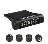 MAYANGYANG Tpms Sistema de Alarma presión neumáticos for automóvil, Control automático Brillo, energía Solar inalámbrica, 4 sensores, Accesorios decoración(External sensors-01)