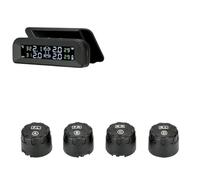 MAYANGYANG Tpms Sistema de Alarma presión neumáticos for automóvil inalámbrico con Carga Solar y medidor Pantalla en Tiempo Real Conectado al Vidrio(External sensors)