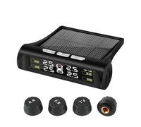 MAYANGYANG Tpms Sistema de supervisión presión neumáticos Coche, Sistema Alarma automático con Carga Solar, Pantalla Digital HD inalámbrica 4 sensores(External sensors)