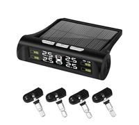 MAYANGYANG Tpms Sistema de supervisión presión neumáticos Coche, Sistema Alarma automático con Carga Solar, Pantalla Digital HD inalámbrica 4 sensores(Internal sensors)