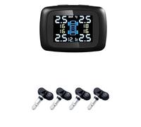 MAYANGYANG Tpms Sistema de supervisión presión neumáticos con Sensor Enchufe, Alarma Seguridad Aire automática 4 sensores(K08P-Built-in Sensor)