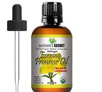 Mayan's Secret Evening Primrose Oil Certified USDA Certificado Organic/Natural/Sin diluir/sin refinar/Aceite portador presionado en fro. Rejuvenecer
