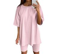 Mayas Pilates Mujer Conjuntos de Dos Piezas para Mujer, Camisetas de Manga Corta, Pantalones Cortos, Conjuntos Deportivos de Yoga para Correr Una Mujer Plan (L)