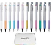 MAYAX Pilot Juice Up 04 - Bolígrafo retráctil de tinta de gel, punta ultrafina, 0,4 mm, 12 colores, juego de notas adhesivas originales (12 colores)